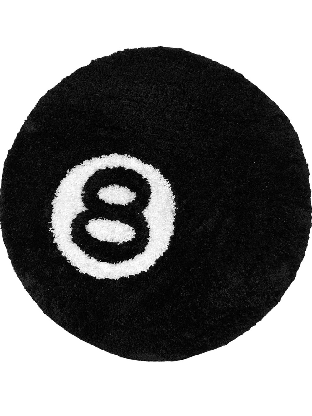 NEW! 8-Ball Round Shag Rug 21”